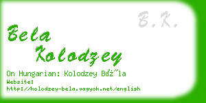 bela kolodzey business card